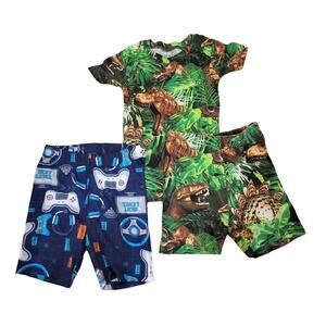 Children's Place Dino Themed PJ Pajama Set Short Sleeve Shorts 6
